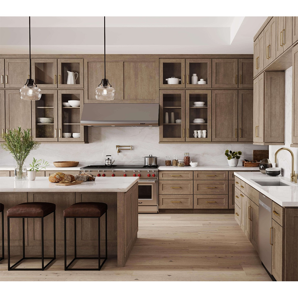 Modern custom modern farmhouse natural white oak cabinetry cupboard kitchen furniture solid wood kitchen cabinet sets