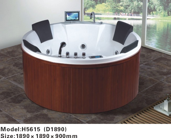 Outdoor Freestanding Round Bathtub & Whirlpools With Massage Function