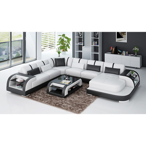 CBMMART multi color leather sofa, modern u shape sectional sofa