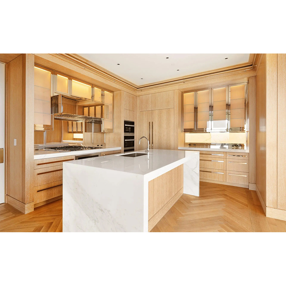 Modern custom modern farmhouse natural white oak cabinetry cupboard kitchen furniture solid wood kitchen cabinet sets