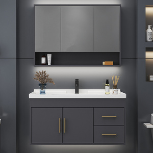 Modern Style Corner Wall Modern Bathroom Wooden Cabinets Bathroom Vanity