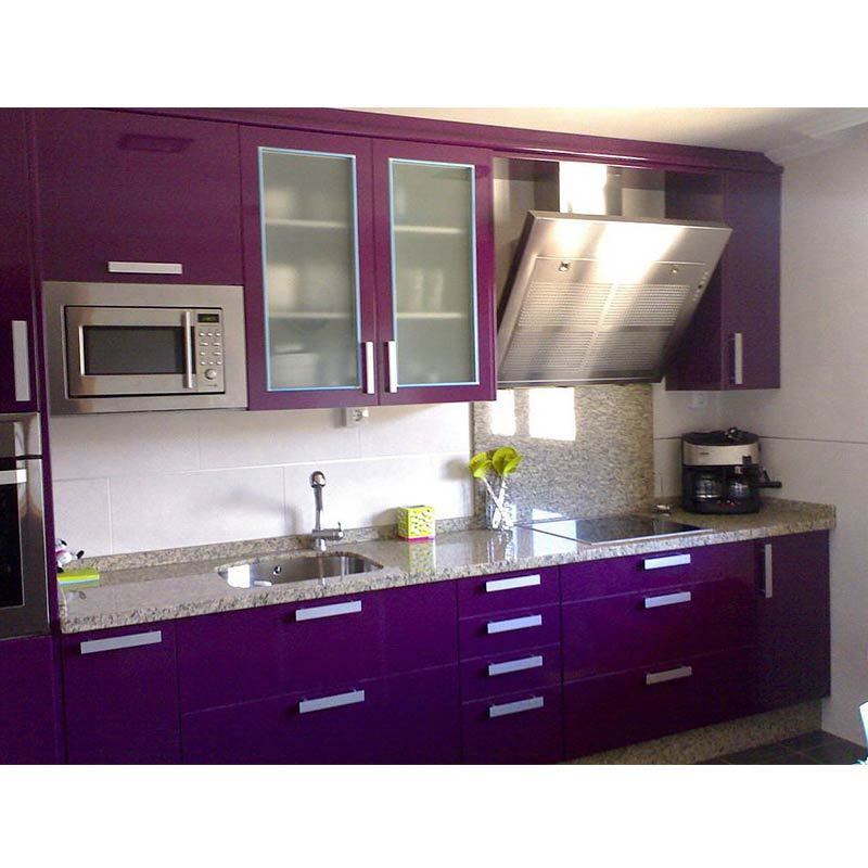 Best quality elegant purple high gloss kitchen cabinet