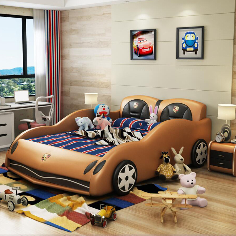 modern children kids king size race car bed