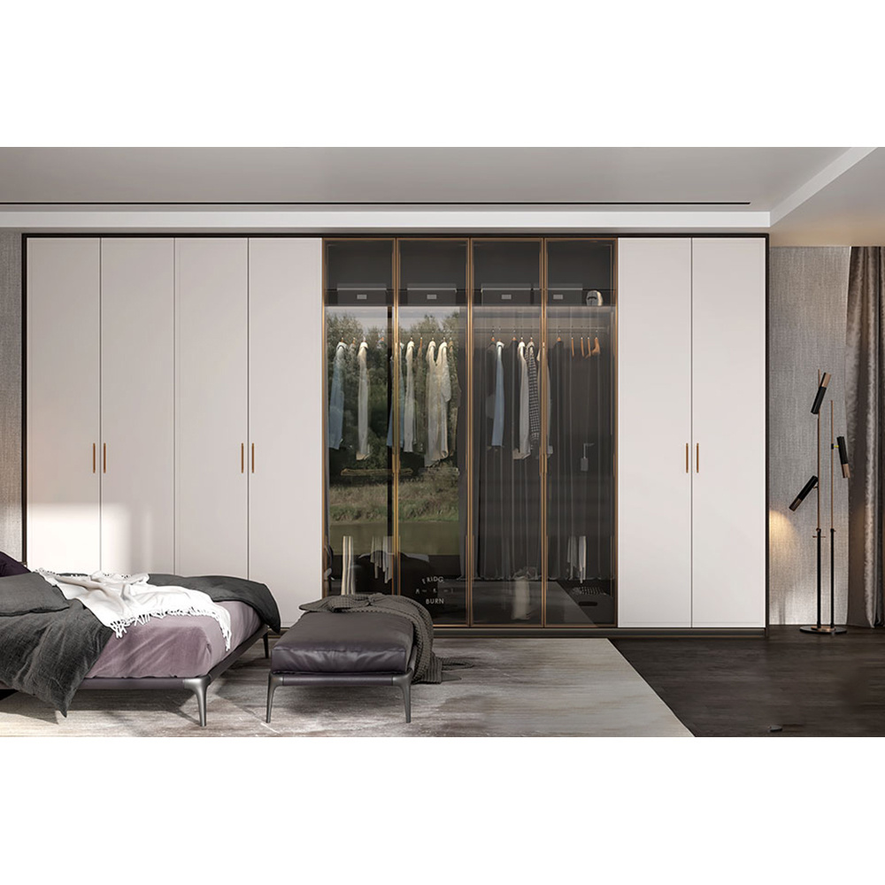 CBMmart Armoire bedroom furniture dressing room smoked glass doors walk in closet