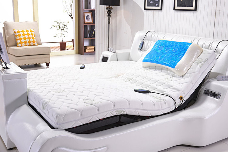 Bedroom furniture tv bed frame massage leather smart bed