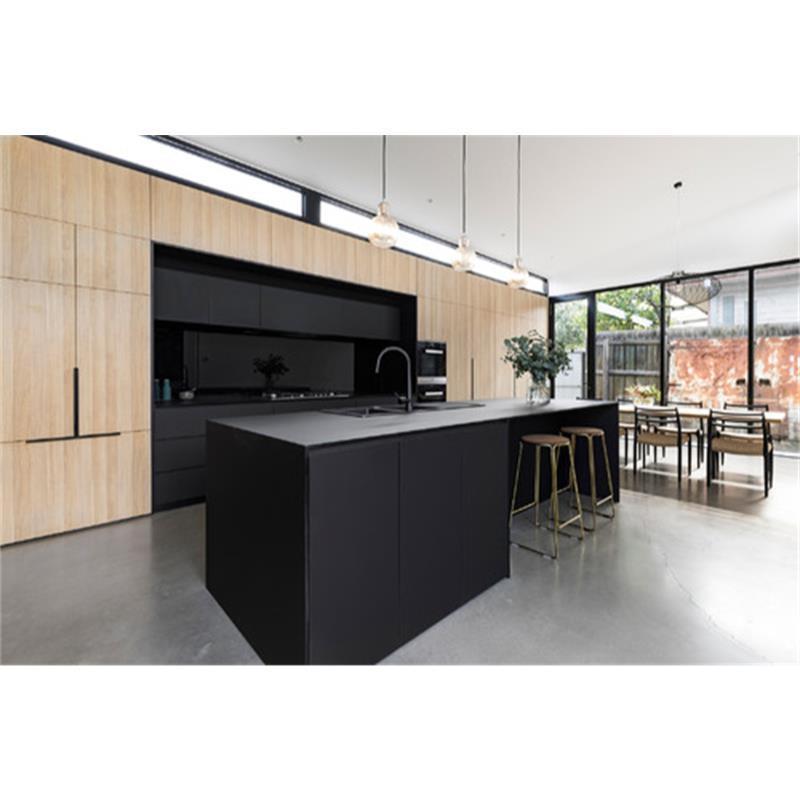 Quality plywood quality hardware black kitchen cabinet