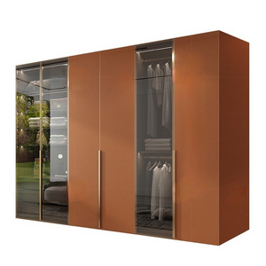 CBMmart Armoire bedroom furniture dressing room smoked glass doors walk in closet