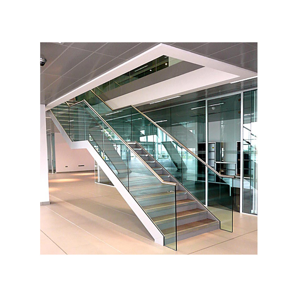 CBMmart Stainless Steel Stairs External Wood Staircases Side Stringer Straight Staircase For Small Spaces