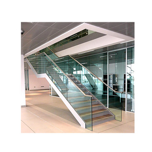 CBMmart Stainless Steel Stairs External Wood Staircases Side Stringer Straight Staircase For Small Spaces