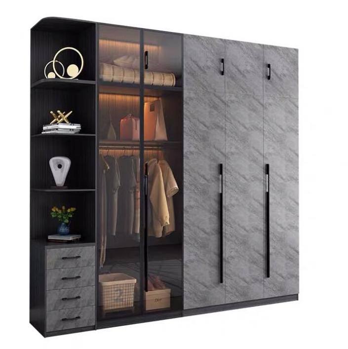 Factory direct sale brown wood armoire bedroom designs furniture wardrobe closet