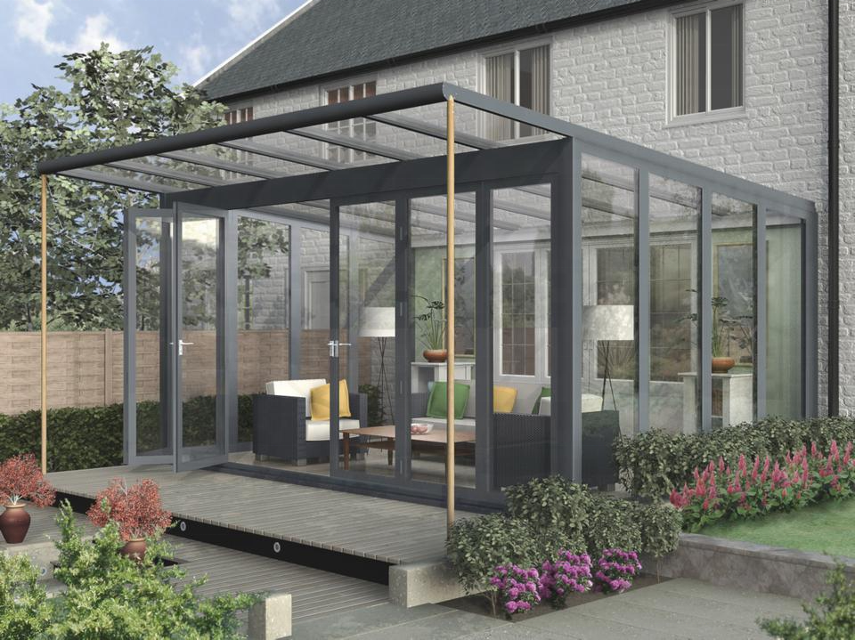 CBMmart Alfresco Veranda Mediterranean Conservatory Robust Structure Glass Verandas Aluminium Frame Sunroom Glass Houses