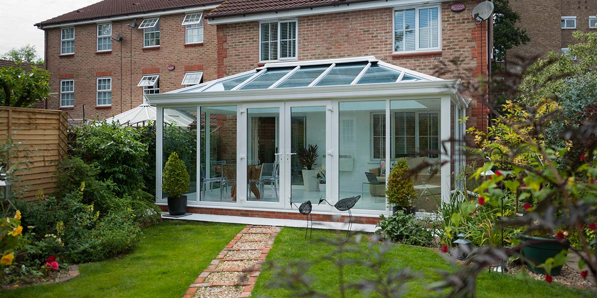 CBMmart White Full Height Edwardian Conservatory Skylight Glass Roof Frame Structure Sunroom Double Glazed Room