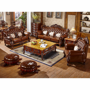 CBMmart European Luxury Hand Carved Wooden Sofa Couch Set Antique Chairs Handmade Solid Wood Room Sofas