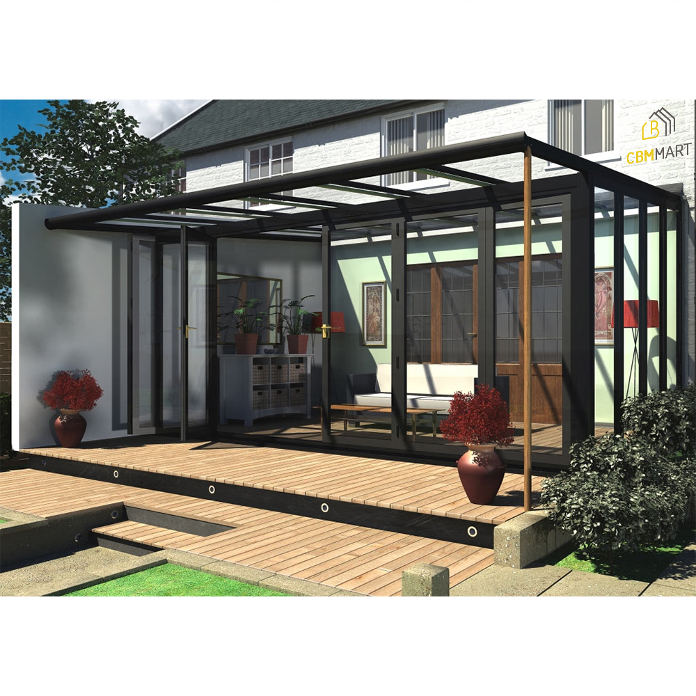 CBMmart Alfresco Veranda Mediterranean Conservatory Robust Structure Glass Verandas Aluminium Frame Sunroom Glass Houses