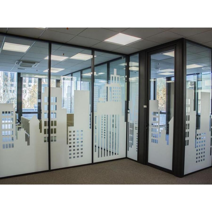 aluminum Double Glass Partition Office Divider Glass Partition Wall with Shutter and Blind