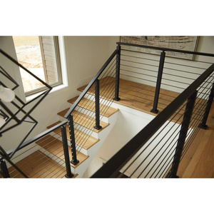 Interior stair side mount cable railing post