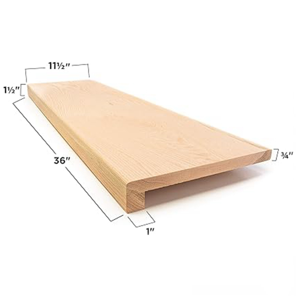 CBMMART Hardwood Lumber Stair Parts Red / White Oak Solid Wood Stair Tread and Step Flooring Stair