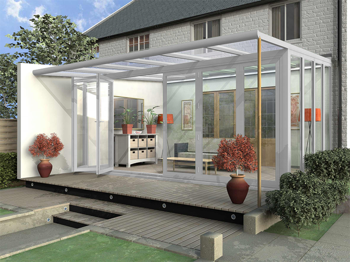 CBMmart Alfresco Veranda Mediterranean Conservatory Robust Structure Glass Verandas Aluminium Frame Sunroom Glass Houses