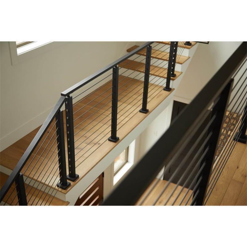 Interior stair side mount cable railing post