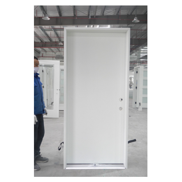 Modern Style Prehung 6 Panels White Fiberglass Moulded Design Doors Entry Front smooth flush  fiberglass door