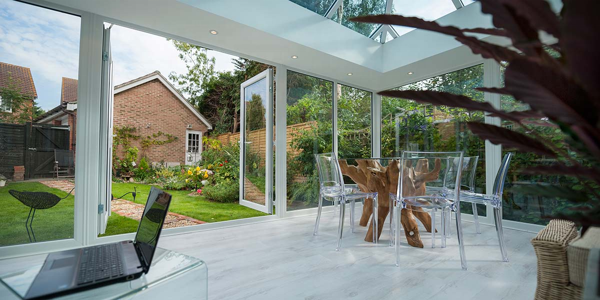 CBMmart White Full Height Edwardian Conservatory Skylight Glass Roof Frame Structure Sunroom Double Glazed Room