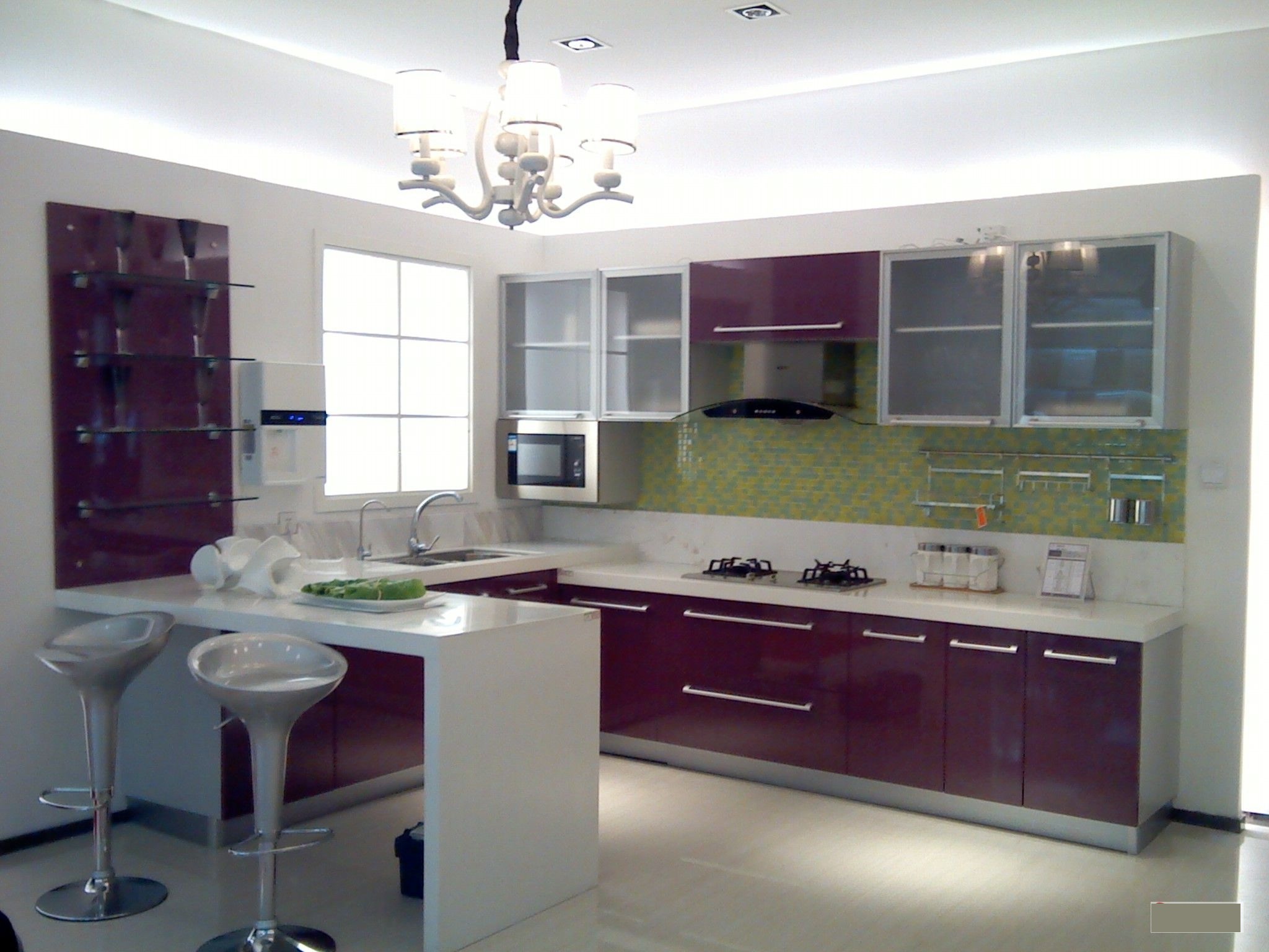 CBMMART Luxury Purple Design Smart Home Customized Design Plywood Moisture Proof Kitchen Cabinet