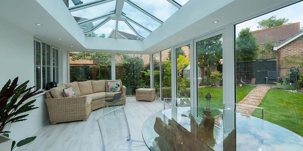 CBMmart White Full Height Edwardian Conservatory Skylight Glass Roof Frame Structure Sunroom Double Glazed Room