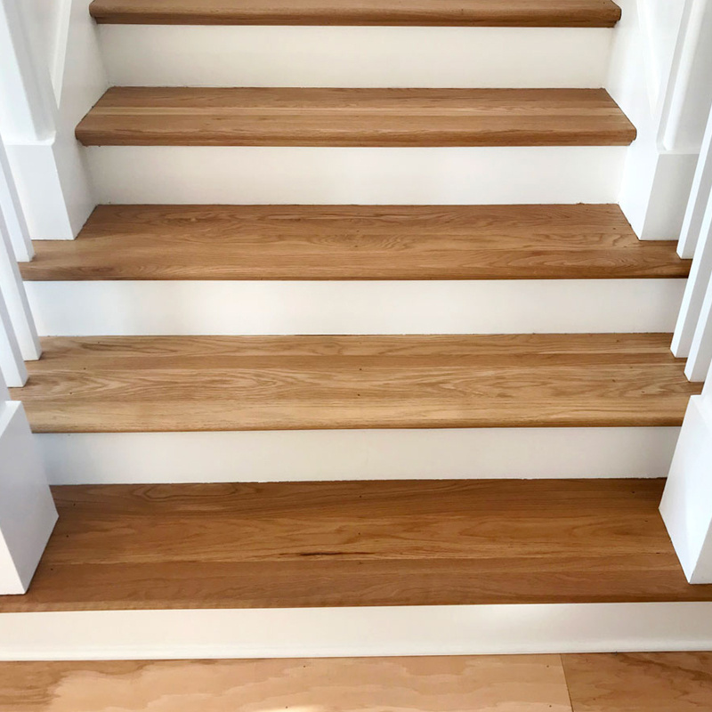 CBMMART Hardwood Lumber Stair Parts Red / White Oak Solid Wood Stair Tread and Step Flooring Stair