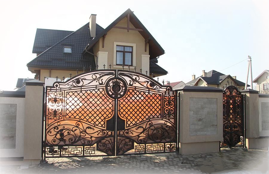 CBMmart Villa Luxury Custom Security Entrance Swinging Driveway Gates Wrought Iron Main Gate Design