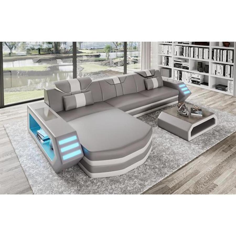 CBMMART Modern LED Lighting Leather Sofa Set Furniture Living Room Sofas Sectionals price