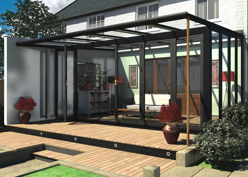 CBMmart Alfresco Veranda Mediterranean Conservatory Robust Structure Glass Verandas Aluminium Frame Sunroom Glass Houses