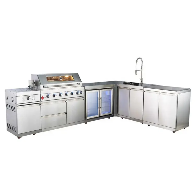 CBMmart Outdoor Kitchen Cabinets Gas Grill Customized Outdoor Kitchen 304 Stainless Steel Outdoor Kitchen Cabinets