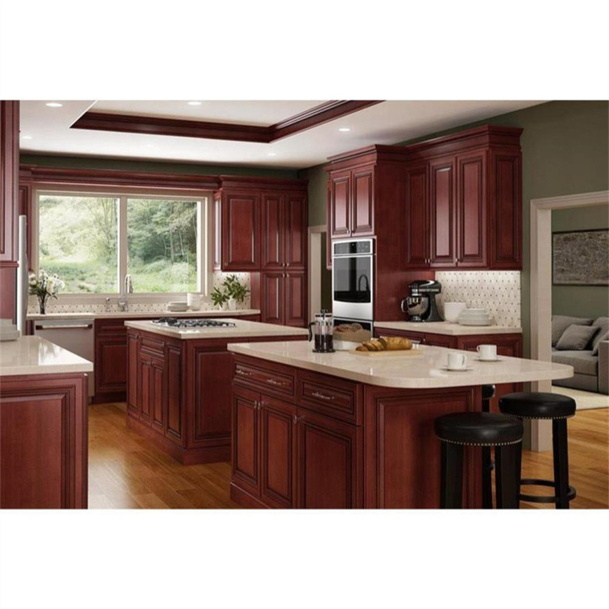 Customize Portable Modern Mobile Home Furniture Modular Solid Wood Kitchen Cabinets