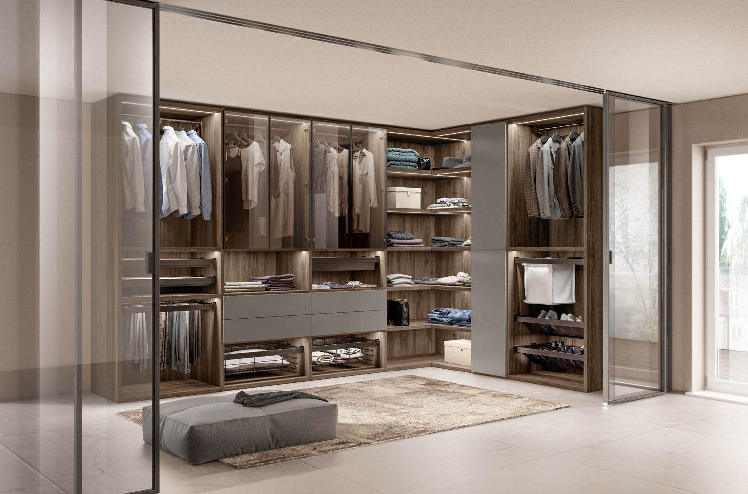 CBMmart  Modern Wardrobe Light Luxury Bedroom Wooden Combination Wardrobe Minimalist and Covered Household Wardrobe