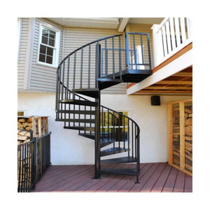 CBMmart Real Villa Spiral Staircase Kit Prices Outdoor Indoor Stairs Black Color Wrought Iron Staircase Design