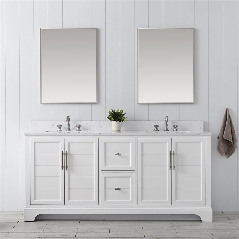 CBMmart traditional 75 inch double makeup vanity cabinets for bathroom furniture