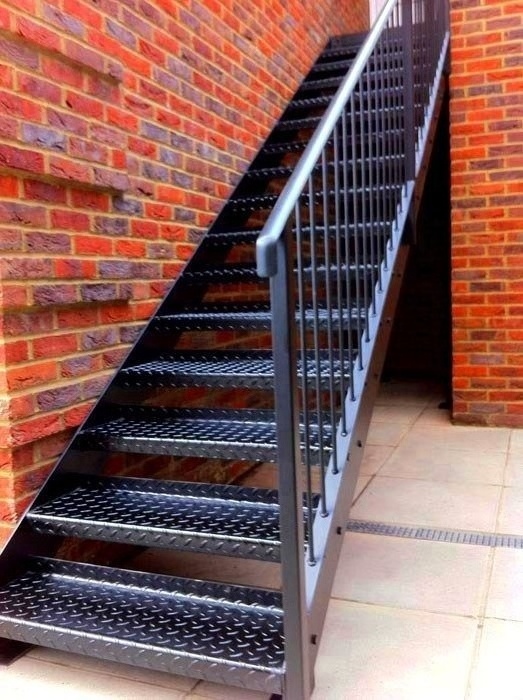 CBMmart Customized exterior fire escaped metal stairs outdoor galvanized steel straight staircase design