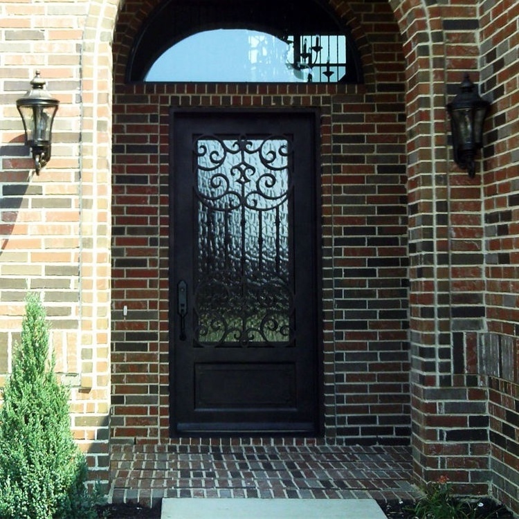 CBMmart Villa Metal Door Security Exterior Iron Entry Swing Main Entrance Front Entry Wrought Iron Doors