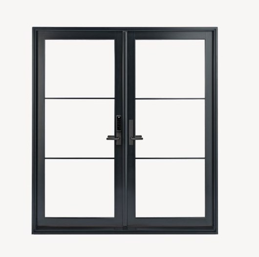 American Security Aluminum Swing Entrance Wrought Iron Door Interior French Style Wrought Iron French Door with Grill