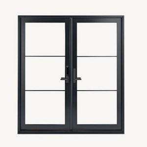 American Security Aluminum Swing Entrance Wrought Iron Door Interior French Style Wrought Iron French Door with Grill