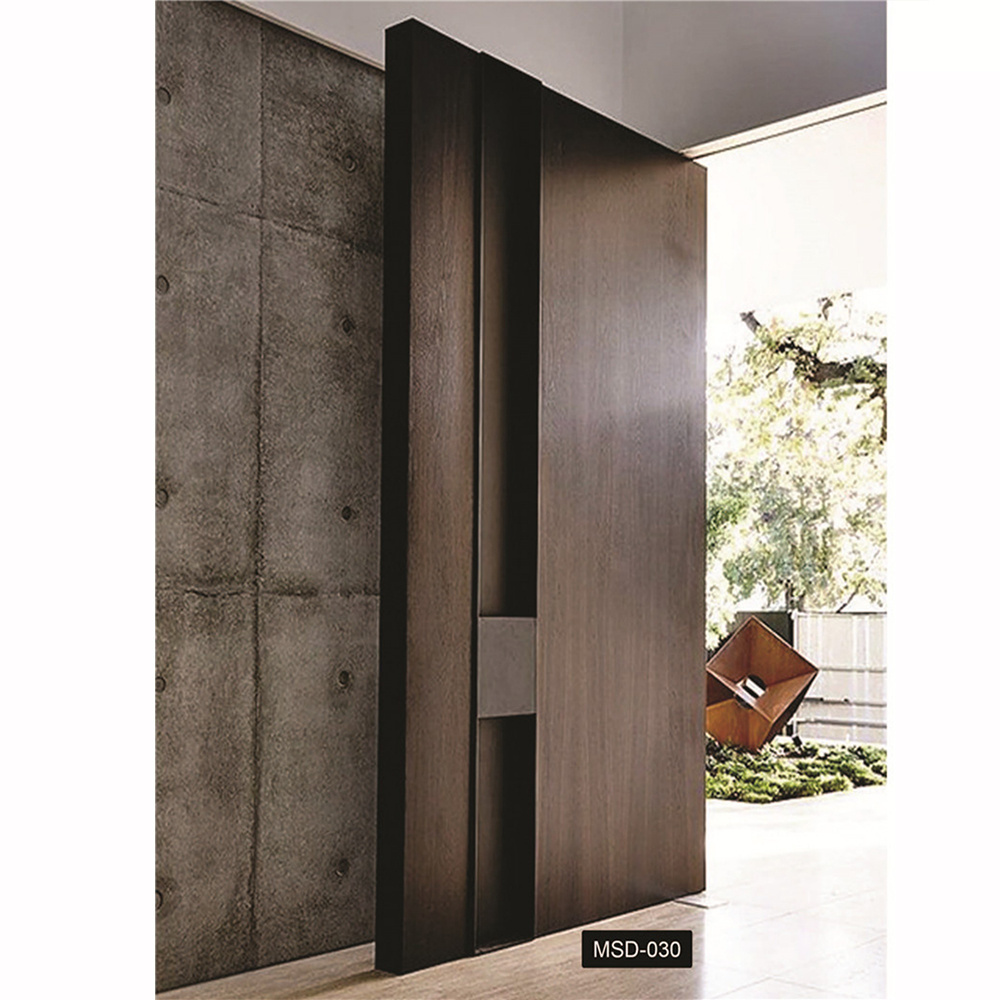 CBMmart Main Entrance solid wood door With Glass sidelights option Villa swing Pivot Wooden Doors