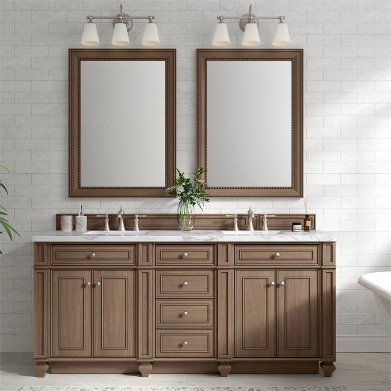 CBMmart traditional 75 inch double makeup vanity cabinets for bathroom furniture