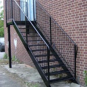 CBMmart Customized exterior fire escaped metal stairs outdoor galvanized steel straight staircase design