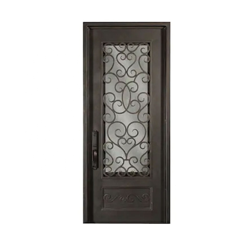 CBMmart Villa Metal Door Security Exterior Iron Entry Swing Main Entrance Front Entry Wrought Iron Doors