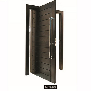 CBMmart Main Entrance solid wood door With Glass sidelights option Villa swing Pivot Wooden Doors