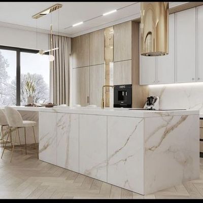 CBMmart factory Classic Ready Made Kitchen Cabinets Sets White High gloss Curved Shaped Lacquer Kitchen Cabinets