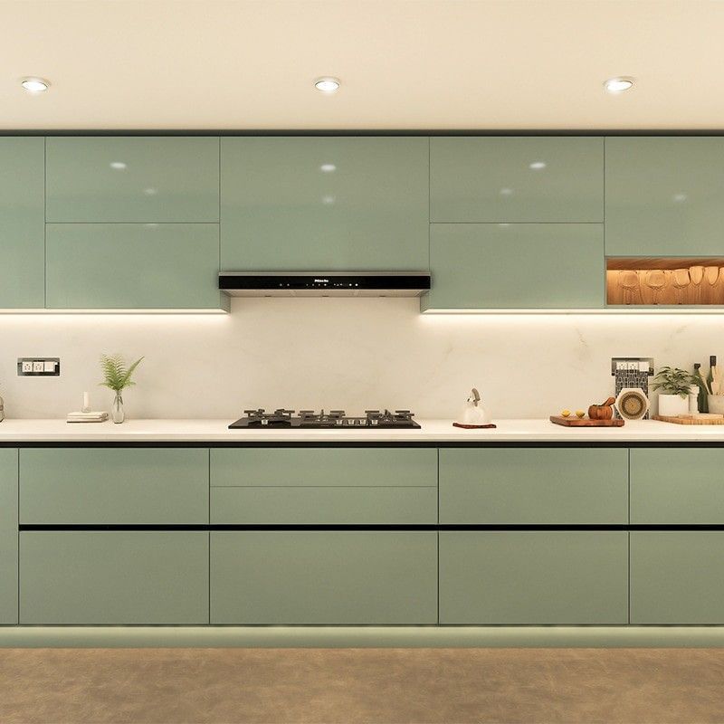 CBMmart Modern Kitchen Cabinets Solid Wood Luxury Designs Ash Wood Kitchen Cabinet Wood Kitchen Cabinets Light Green