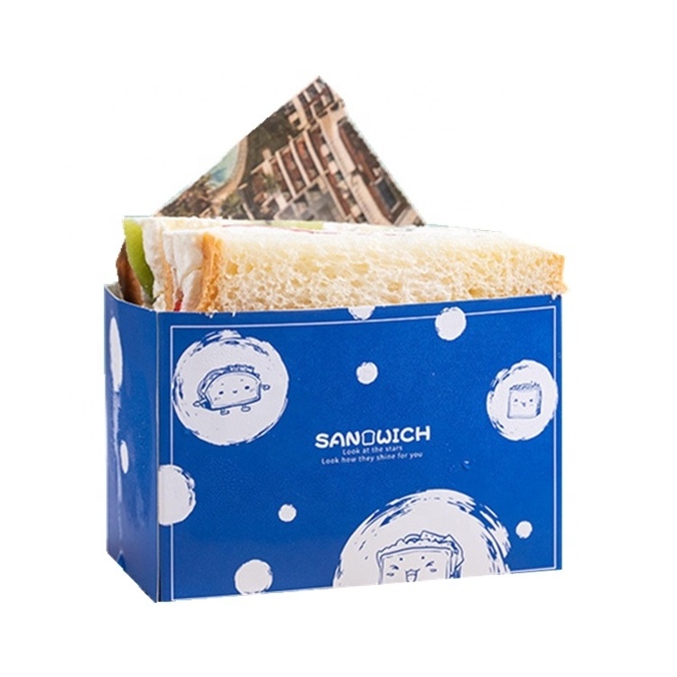 Customized Korean Thick Egg Sandwich Toast Bread Wrapping Paper Bag Disposable Cartoon Breakfast Packing Box