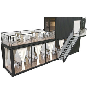 Custom Prefab Modular Houses 20Ft 40Ft Shipping Coffee Shop Container Restaurant With Kitchen