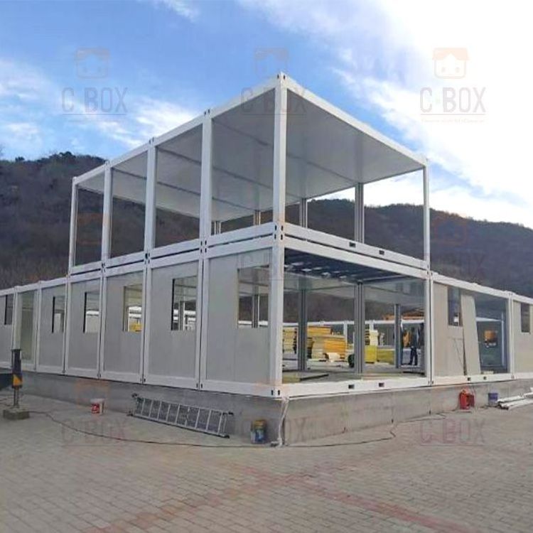 Cbox Luxury Well-designed Prefabricated Glass Curtain Wall Office Building Container Prefab House